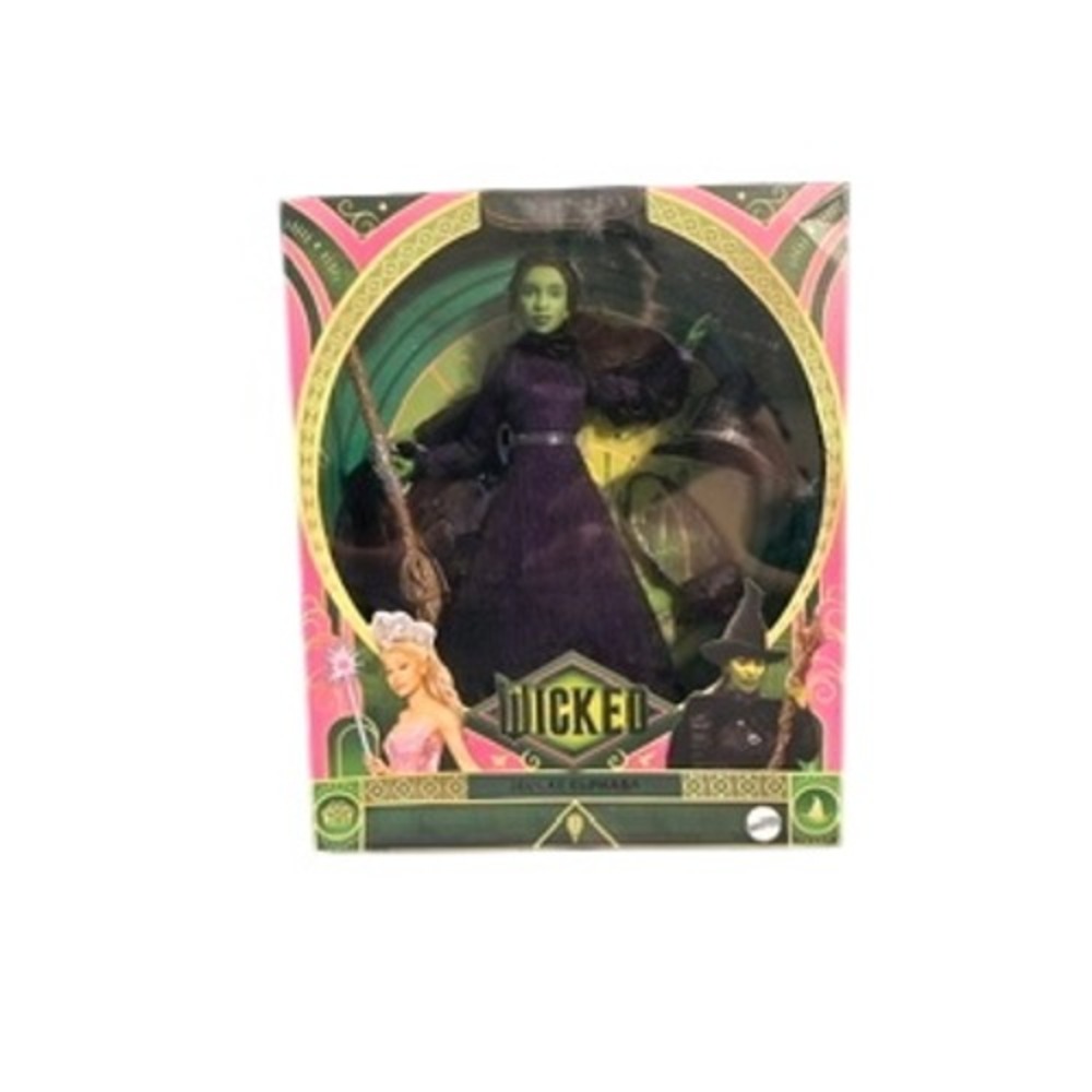 Mattel Wicked Movie Deluxe Elphaba Fashion Doll with Broom and Hat New